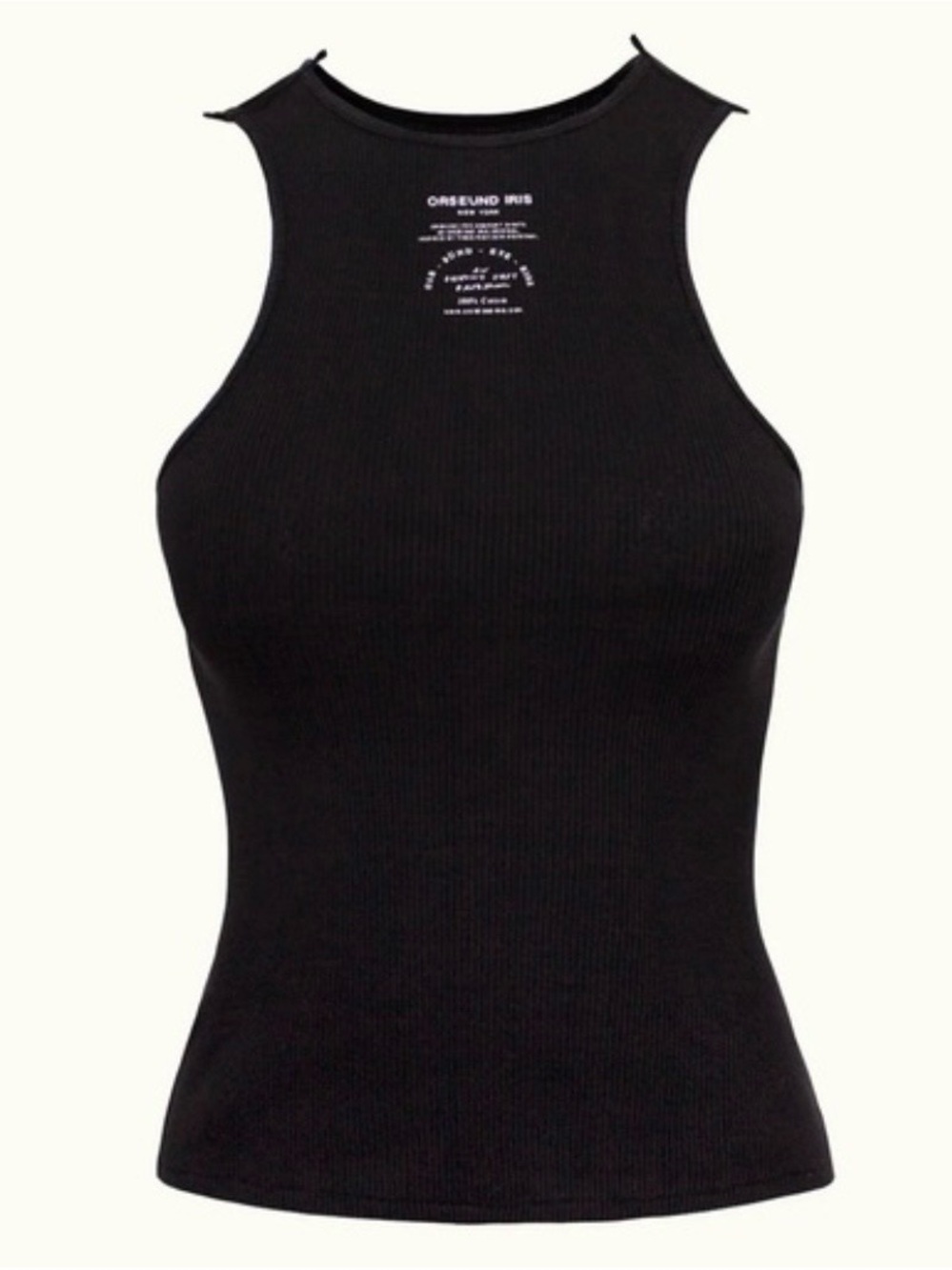 Orseund Iris Black Ribbed High Neck Tank